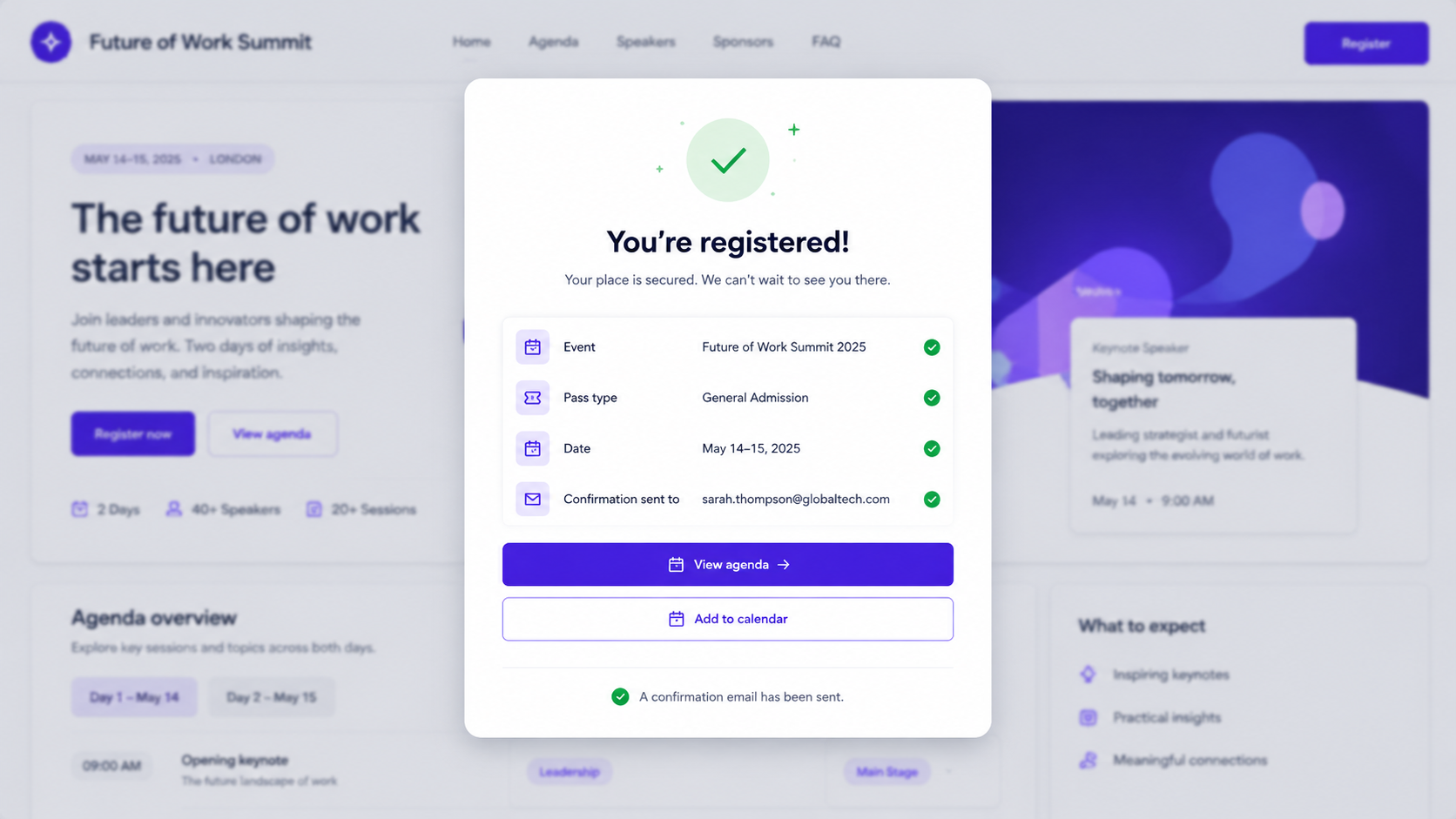 They reach the right page and sign up